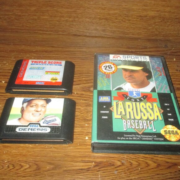 Triple Score 3-in-1, and 2 Baseball Games (Sega Genesis, 1990s) - Picture 1 of 8